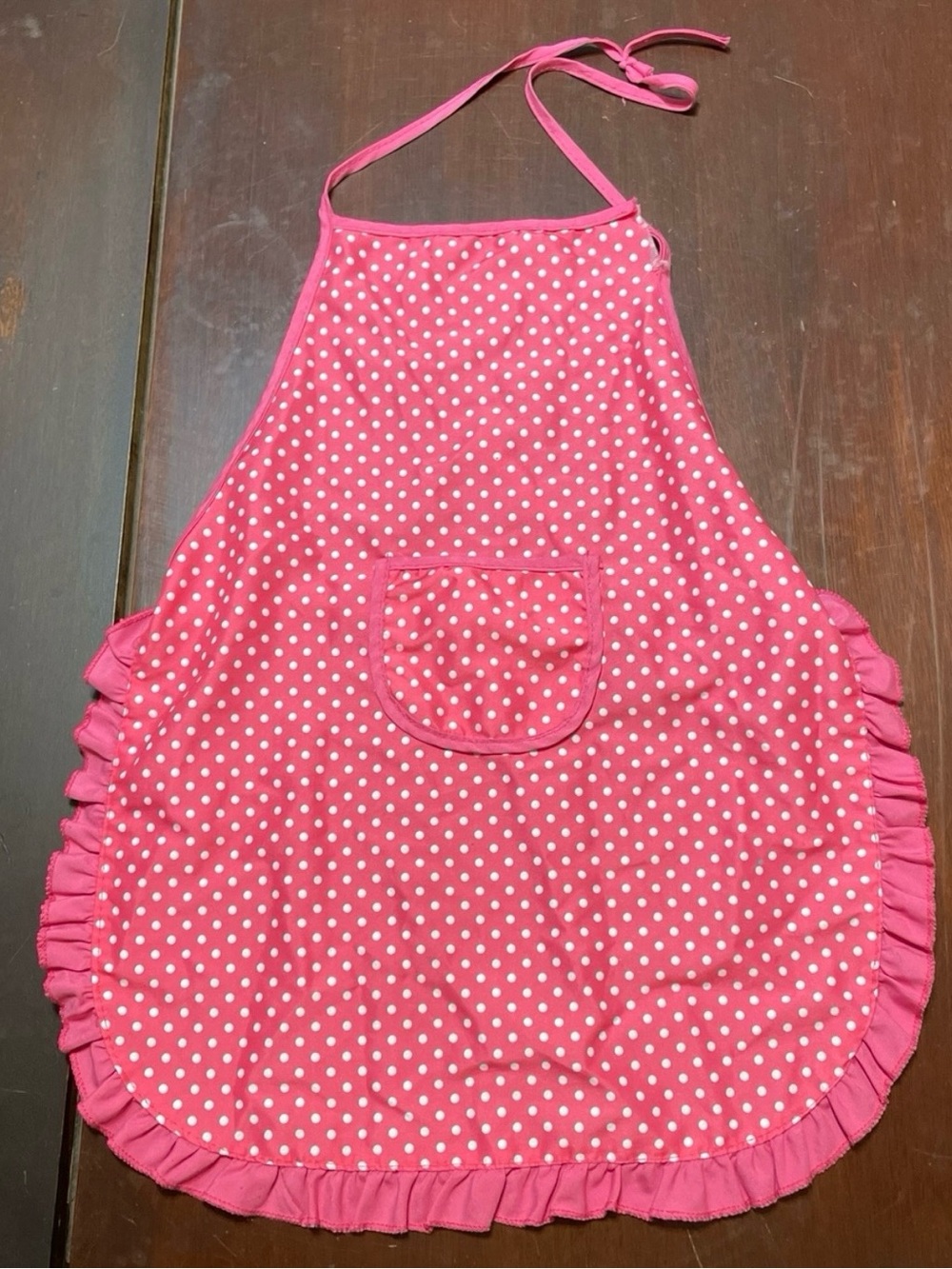 Chef Costume Girls Apron Chef Hat Pink Polka Dots (see photo for measurements)